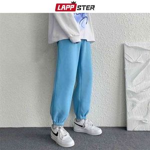 LAPPSTER Männer Solide Streetwear Sweat Hosen Herbst Herren Hip Hop Joggers Overalls Männliche Schwarze Mode Taschen Hosen 210715