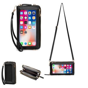 Touchscreen Mobiltelefon Beutel 8 Kartenhalter Telefon Geldbörsen für Frauen Handtasche Brieftasche Damen Mobile Pocket Umhängetaschen