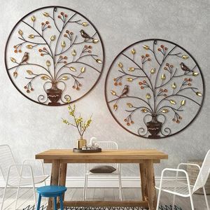Wall Stickers Chinese Wrought Iron Flower Bird Hanging Home Livingroom Background Mural Crafts Office El Club Sticker Decor