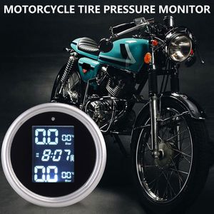 Motorcycle TPMS Motor Tire Pressure Tyre Temperature Monitoring Alarm System with 2 External Sensors USBCharging motos