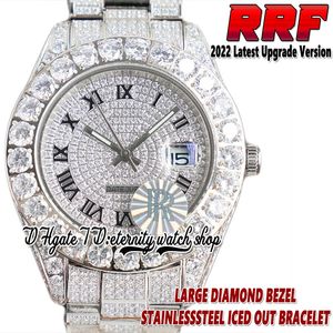 2022 RRF 126334 126234 Automatic Mechanical Mens Watch 126300 Paved Diamonds Roman Dial Large Diamond Bezel Fully Iced Out Diamonds Steel Bracelet Eternity Watches