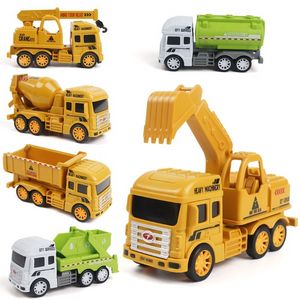 Engineering Modell Diecast Bil Inertia Grävmaskin Crane Dump Truck City Construction Vehicle Leksaker för pojke