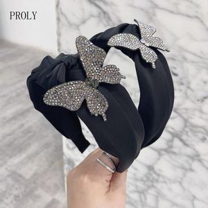 Fashion Women Headband Silver Gray Butterfly Hairband Classic Turban Headwear Adult Hair Accessories Party