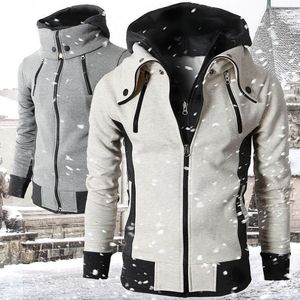 メンジャケット秋の冬のトレンチコートカジュアル厚い温かいフード付きジャケット男性ウィンドブレイカーアウターウェア