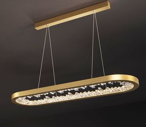 Новый овальный дизайн люстра освещение для гостиной 2021 столовая кухня легкая кристалл висит лампа AC90-260V