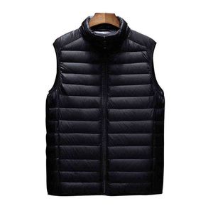 Aiwetin Mens Jacket Sleeveless Vest Winter Fashion Male Cotton-Padded Vest Coats Men Stand Collar Thicken Waistcoats Clothing 211105