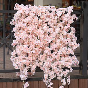 God kvalitet konstgjord blomma falsk körsbärsblomning vinne 180cm lång haning krans för bröllopsfest hem dekoration 50 st
