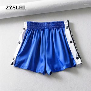 Sommar sexig satin shorts kvinnor svart koreansk elastisk dans mode hög midja kort sparkly godis färg 20211