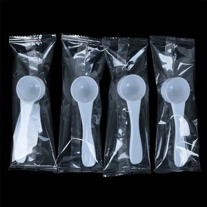 2000pcs Measure Spoons Plastic 10ml Measuring Scoop 5g Milk Measure-Spoon 94*22mm Transport by Sea Teaspoon Coffee Pet Food Grains Spices With Opp Retail Bags