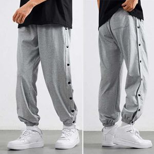 2021 Moda Baggy Harem Homens Calças Ao Ar Livre Jogging Calças Esporte Cintura Elástica Botão Sólido Conforto Trendy Fitness Pants X0723