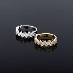 Varumärke designer s925 kvinnor silver ringar män mode 14k äkta guldplätering diamant ring europeisk och amerikansk man hiphop bling 3a cubic zirconia lady finger ringar