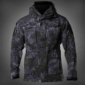 Mens M65 UK US Army Kläder Militärfält Jackor Vinter / Höst Vattentät Flight Pilot Coat Hoodie Windbreaker Fyra färger 210819