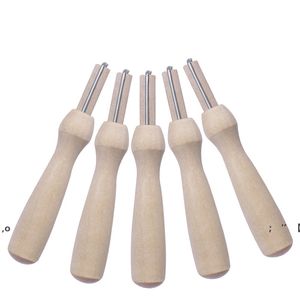 5PCS Holzgriffhalter mit Filznadeln DIY Handwerk Nähen Handarbeiten Filz Handnadeln Werkzeug RRE11529