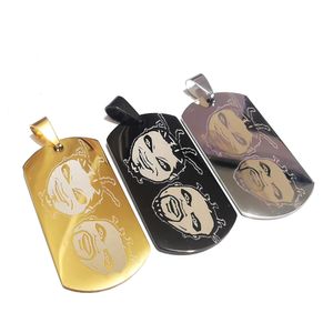 Anpassad ICP Crazy Jeckel Brothers Hatchetman Pendant Charm Silverack / Gold Dog Tag Stainless Steel Halsband Bollkedja 30 ''