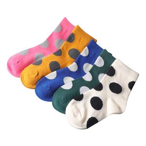 Cute Polka Dot Children Girls Socks 3-12t Mix Color Kids Calza di cotone Calza di alta qualità