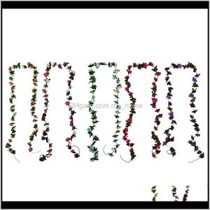 花輪お祝い用品ホームGarden5PCS人工ローズのつる、結婚式の背景アーチ壁の装飾、テーブルフェスティバルPaのための偽のぶら下がっている植物の植物のアイビー