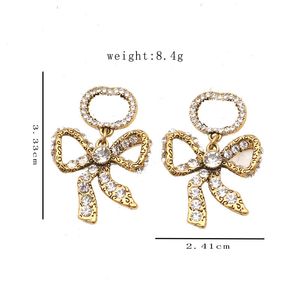 18K Gold Plated S925 Silver Brand Designers Letters Stud Square Geometric Luxury Women Rhinestone Pearl Earring for Wedding Party Jewerlry Accessories 2 F￤rger