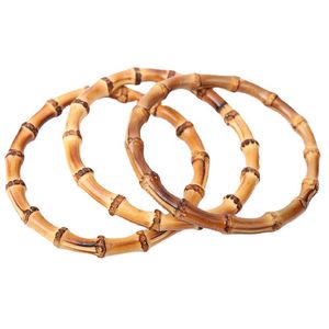 Conectores de alça de anel de bambu nó saco artesanal diy rattan rodada alças de raiz