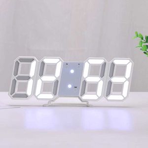 Digital Wall Clock LED Numeral, 3D LED Digital Clock for Living Room Decor, Kitchen Clock with Dimmer 210724