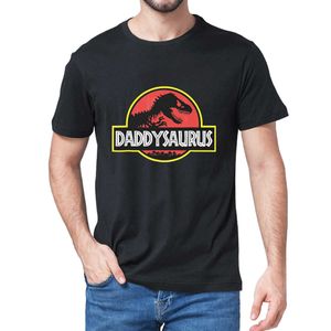 Dinosauro papà Saurus Regali per la festa del papà Divertente grafica Tee Famiglia Festa di compleanno Top T-shirt da uomo in cotone 100% 210629