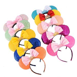 Halloween Christmas Kids Crown Hair Sticks Baby Mus Ear Headbands Party Barn Girls Sequins Bow Head Band Tillbehör 33 stilar