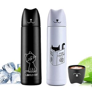 Thermos for Tea Insulated Water Bottle Thermal Coffee Cup Mug Cooler Steel Vacuum Flask Outdoor Drinkware 210615