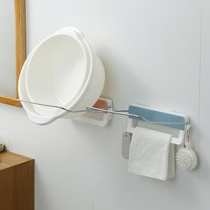 Mensola da bagno staccabile senza punzonatura Mensole da parete per cucina Lavabo Portaoggetti Portasciugamani Porta accappatoio Accessori per il bagno