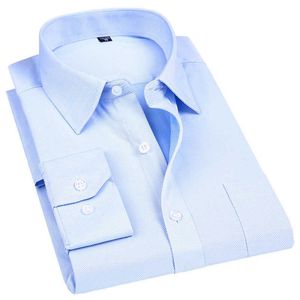男性ドレス長袖シャツブランドファッションデザイナー高品質固体男性服フィットビジネスシャツホワイトブルーブラック4xl 210628