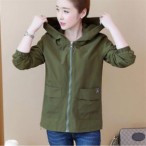 Jaquetas Femininas 2022 Mulheres Outono Casaco Curto Elegante Casaco Primavera Plus Size Feminino Windbreaker Manga Longa Zipper Outerwear R7