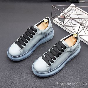 Wielka Brytania Vintage Trend Męskie Pomarańczowe Blue Mieszkania Casual Platformy Buty męskie Sporty Sportowe Sneakers Sapatos Tenis Masculino