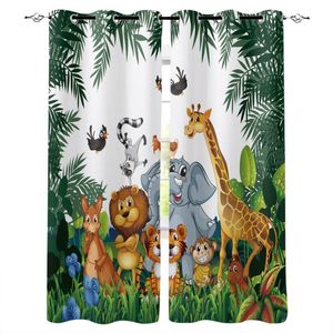 Curtain & Drapes Forest Cartoon Animal Giraffe Child For Kids Room Bedroom Window Boys Colorful CortinasCurtain