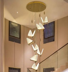 Luxury Butterfly Pendant Lampor för sängkläder Barnens rum Winfordo Lighting