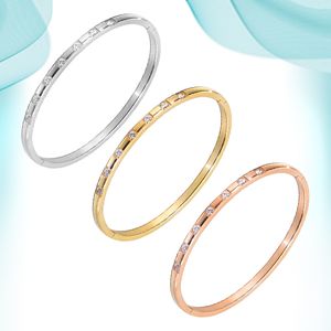 Wholesale types clasps for sale - Group buy 2021 New Type Clasp Ladies Bangle Micro inlaid Zircon Titanium Steel Bangles Customized For Women Party Gifts Gloosy Crystal Diamond Simple Fashion Bracelets
