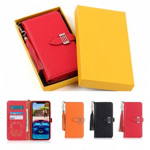 Handyhüllen Leder Flip Wallet Handyhüllen für iPhone 15 14 13 Pro Max i 12 11 XS XR X XsMax 7 8 Plus Modekartenhalter Taschenschlitze Ständer Luxus Designer stoßfest