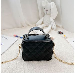 Girls handbag kids Metal Chain square bag children PU Leather one shoulder purse Lady Mini purese Messenger bags