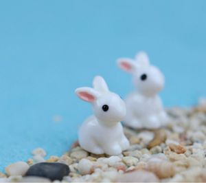 Lovely Miniature Garden Decorations Mini Resin Rabbit Fairy Ornament Flower Plant Pot Home Figurine Animal Decor RH3326