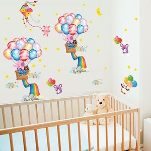 Sıcak Hava Balon Duvar Sticker Ev Dekor Yatak Odası Duvar Çıkartması Çocuk Odası Çıkartması için Bebek Evi Kreş Duvar Posteri DIY SK7020 210420