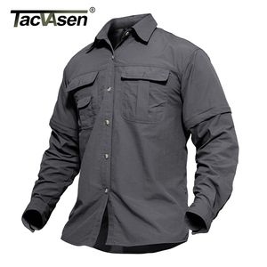 Tacvasen мужская военная одежда легкая армия рубашка быстрый сухой тактический летний съемный съемный с длинным рукавом Охота S 220312