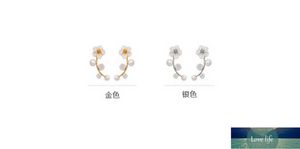 Wholesale brooch earrings for sale - Group buy New Fashion imitation Pearl Flower Design Stud Earrings Shell Brooch Earrings Silver Golden Color Elegant Earrings E0321