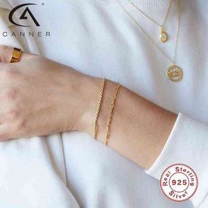 CANNER Mode Frauen 925 Sterling Pulseras Mujer Armbänder Charms Silber Gold Schmuck Armband Joyero