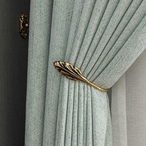 Customized Simple Modern Light Green Full Blackout Cloth Curtain for Living Room Bedroom Balcony Floor Floating Curtain 210712