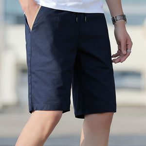 Varsanol Mens Casual Shorts Solidne bawełniane lato czarne szorty mężczyźni elastyczna talia moda plaża bermuda spodenki homme duży rozmiar 5xl 210601