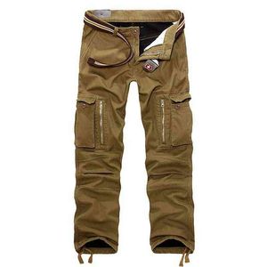 Winter Men Casual Multi Kieszenie Wojskowe Baggy Tactical Zagęścić Fleece Spodnie Męskie Spodnie Cargo Luźne ciepłe ciepłe spodnie 29-40 H1223