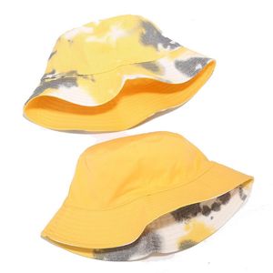 Tie Dye Bucket Hat Men Kvinnor Vikbar Sun Hattar Vändbar Fisher Fisherman Sunhat Flat Top Basin Cap Sommar Mens Visor Kepsar Vuxna Utomhus Beach Sunhats