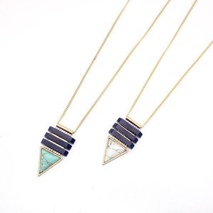 Pendant Necklaces 2021 April Arrival Big Triangle White Green Color Necklace Women's Fashion Jewelry Wholesale