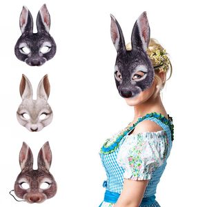 Halloween Wielkanoc Mardi Gras Maski Karnawał Party Masquerade Eva Pół twarzy Królik Zwierząt Maska