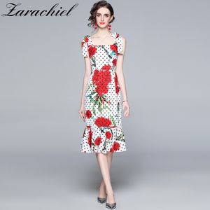Wholesale spaghetti strap flower dress for sale - Group buy Boho Summer Sexy Ruffles Mermaid Off Shoulder Midi Women s Bow Tie Spaghetti Strap Polka Dot Flower Print Party Dress