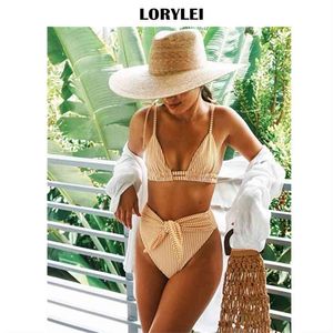 Lato Sexy Bikini Zestaw Vintage Paski Push Up High Waist Swim Swim Wear Strój kąpielowy Kobiety Swimsuit Biquini Brazylijski Bikinis 210630