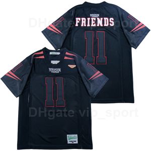 Men Football Stranger Things 11 Friends Jersey Oddychający czyste bawełniane ed i szyte w kolorze drużyny czarny sport Wysoka jakość sprzedaży