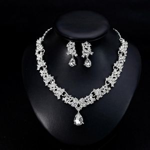 Earrings Necklace Classic Jewerly Sets Wedding Bridal Set Drop Earring Accessory Gift Women Sparkling Rhinestone Australia Crystal